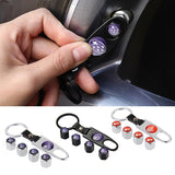4pcs/set Subaru STI Car Air Valve Stem Cap Auto Tyre Valve Covers with Keychain