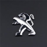 5pcs/set Lion Flag Peugeot Metal Car Rear Sticker Auto Emblem Badge