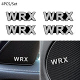 4pcs/set Subaru WRX Metal Car Stereo Sticker Auto Audio Emblem Decal
