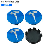 4pcs/set 58mm Tesla ABS Car Wheel Hub Center Caps Covers