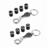 4pcs/set Mitsubishi Ralliart Logo Carbon Fiber Car Air Valve Stem Caps Auto Tyre Valve Covers with Wrench