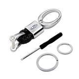 Subaru Logo PU Leather Braided Rope Car Keychain