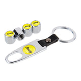 4pcs/set Jeep Car Air Valve Stem Cap Auto Tyre Valve Covers with Keychain