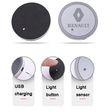 2pcs Renault Logo Car Water Coasters 7-color LED Light Cup Mat Holder