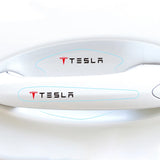 8pcs Tesla Car Door Handle Bowl Wrist Transparent Protector Anti-collision Decal