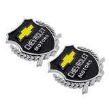 2PCS Chevrolet Metal Car Rear Sticker Shield Trunk Emblem Badge Decal