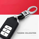 Honda Logo PU Leather Braided Rope Car Keychain