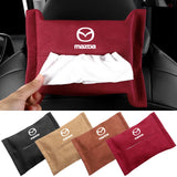Mazda Suede Car Tissue Box Holder Seat Back Hanging Napkin Storage Bag