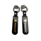 Peugeot Carbon Fiber Car Logo Keychain Keyring