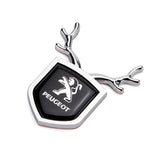 Peugeot ABS Deer Car Rear Sticker Shield Trunk Emblem Badge Decal