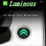 Citroen Luminous Car Engine One-click Start Stop Button Cover Sticker
