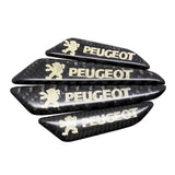 4pcs/set Peugeot Carbon Fiber Car Door Anti-Scratch Sticker Door Side Protection Bumper Strips