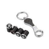 4pcs/set Suzuki Logo Carbon Fiber Car Air Valve Stem Caps Auto Tyre Valve Covers with Wrench