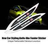 2pcs Honda Logo Metal Car Sider Fender Sticker Emblem Badge