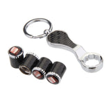 4pcs/set SEAT Logo Carbon Fiber Car Air Valve Stem Caps Auto Tyre Valve Covers with Wrench