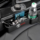 Car Seat Gap Organizer Storage Box for Logo Corolla CHR Kluger Hilux Land Cruiser Prius Supra Rav4 Prado Aqua Camry Auris
