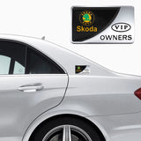Skoda VIP OWNERS Metal Car Stickers Rear Emblem Badge