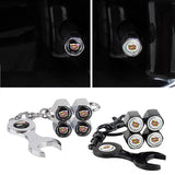 4pcs/set Cadillac Logo Car Air Valve Stem Cap Auto Tyre Valve Covers with Wrench