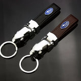 Subaru Leopard PU Leather Car Keychain Key Ring Pendant