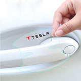 8pcs Tesla Car Door Handle Bowl Wrist Transparent Protector Anti-collision Decal