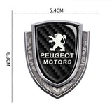 Peugeot Metal Carbon Fiber Shield Car Rear Sticker Auto Window Emblem Badge Decal