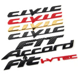 ABS for Logo Emblem Civic Accord City CRV HRV Jazz Pilot Odyssey Car Rear Trunk Fender Lettering Sticker Auto Accessories