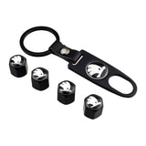 4pcs/set Skoda Car Air Valve Stem Cap Auto Tyre Valve Covers with Keychain