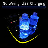 2pcs Jeep Logo Car Water Coasters 7-color LED Light Cup Mat Holder