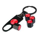 4pcs/set Ford Shelby Car Air Valve Stem Cap Auto Tyre Valve Covers with Keychain