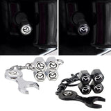 4pcs/set Mazda MS Logo Car Air Valve Stem Cap Auto Tyre Valve Covers with Wrench
