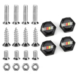 4pcs/set Mitsubishi Ralliart Logo Stainless Steel Car License Plate Bolts