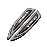 2pcs Renault Metal Car Side Fender Emblem Sticker Decal