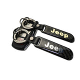 Jeep Carbon Fiber Car Logo Keychain Keyring
