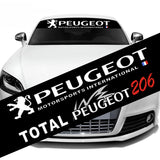 130*21cm Peugeot Car Front Trunk Window Windshield Sunshade Sticker Decal