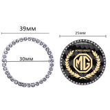MG Logo Carbon Fiber Car Engine One-click Start Stop Button Cover Sticker