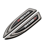 2pcs Nissan Nismo Metal Car Side Fender Emblem Sticker Decal