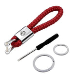 MG Logo PU Leather Braided Rope Car Keychain