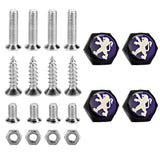 4pcs/set Peugeot Logo Stainless Steel Car License Plate Bolts