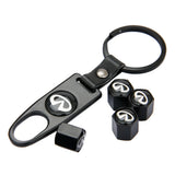 4pcs/set Infiniti Car Air Valve Stem Cap Auto Tyre Valve Covers with Keychain