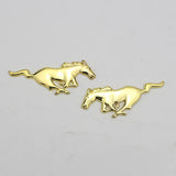 2pcs 7.5cm 11cm Ford Mustang Logo Metal Car Rear Sticker Decal Auto Body Fender Side Emblem Badge