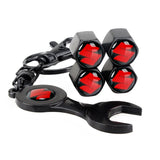 4pcs/set Suzuki Logo Car Air Valve Stem Cap Auto Tyre Valve Covers with Wrench