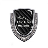 Jaguar Metal Carbon Fiber Shield Car Rear Sticker Auto Window Emblem Badge Decal