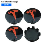 4pcs/set 58mm Tesla ABS Car Wheel Hub Center Caps Covers