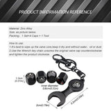 4pcs/set Acura Logo Car Air Valve Stem Cap Auto Tyre Valve Covers with Wrench