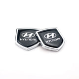 2PCS Hyundai Metal Car Rear Sticker Shield Trunk Emblem Badge Decal