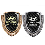 Hyundai Metal Carbon Fiber Shield Car Rear Sticker Auto Window Emblem Badge Decal
