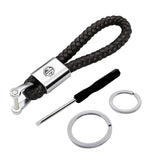 MG Logo PU Leather Braided Rope Car Keychain