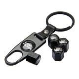 4pcs/set Land Rover Range Rover Car Air Valve Stem Cap Auto Tyre Valve Covers with Keychain