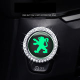 Peugeot Luminous Car Engine One-click Start Stop Button Cover Sticker