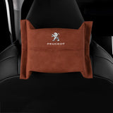 Peugeot Suede Car Tissue Box Holder Seat Back Hanging Napkin Storage Bag